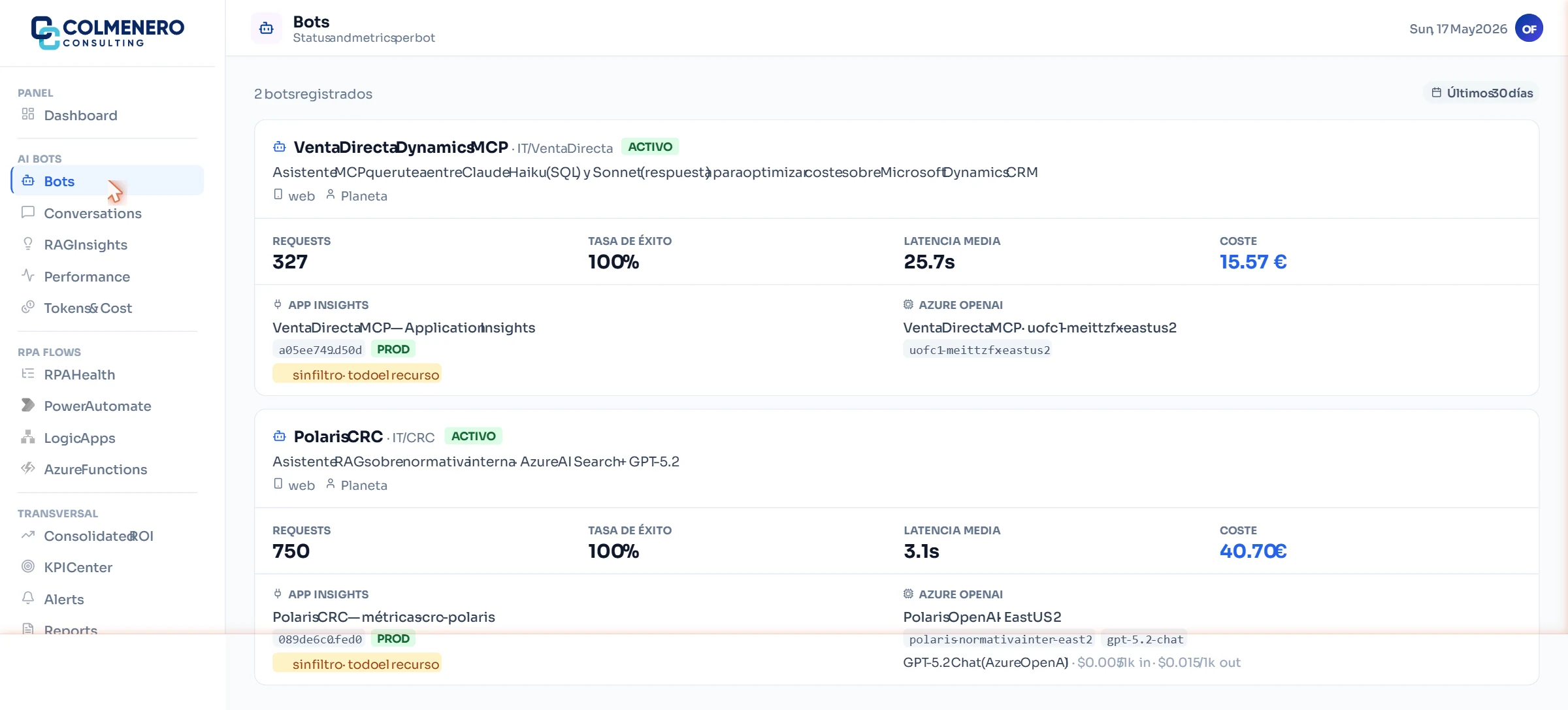 AI Operations Center · Bots IA
